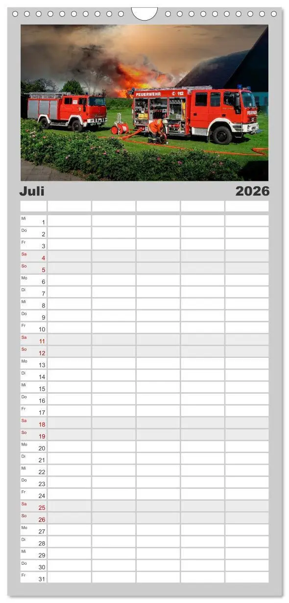 Bild: 9783516505252 | Familienplaner 2026 - Feuerwehr - mein Kalender mit 5 Spalten...