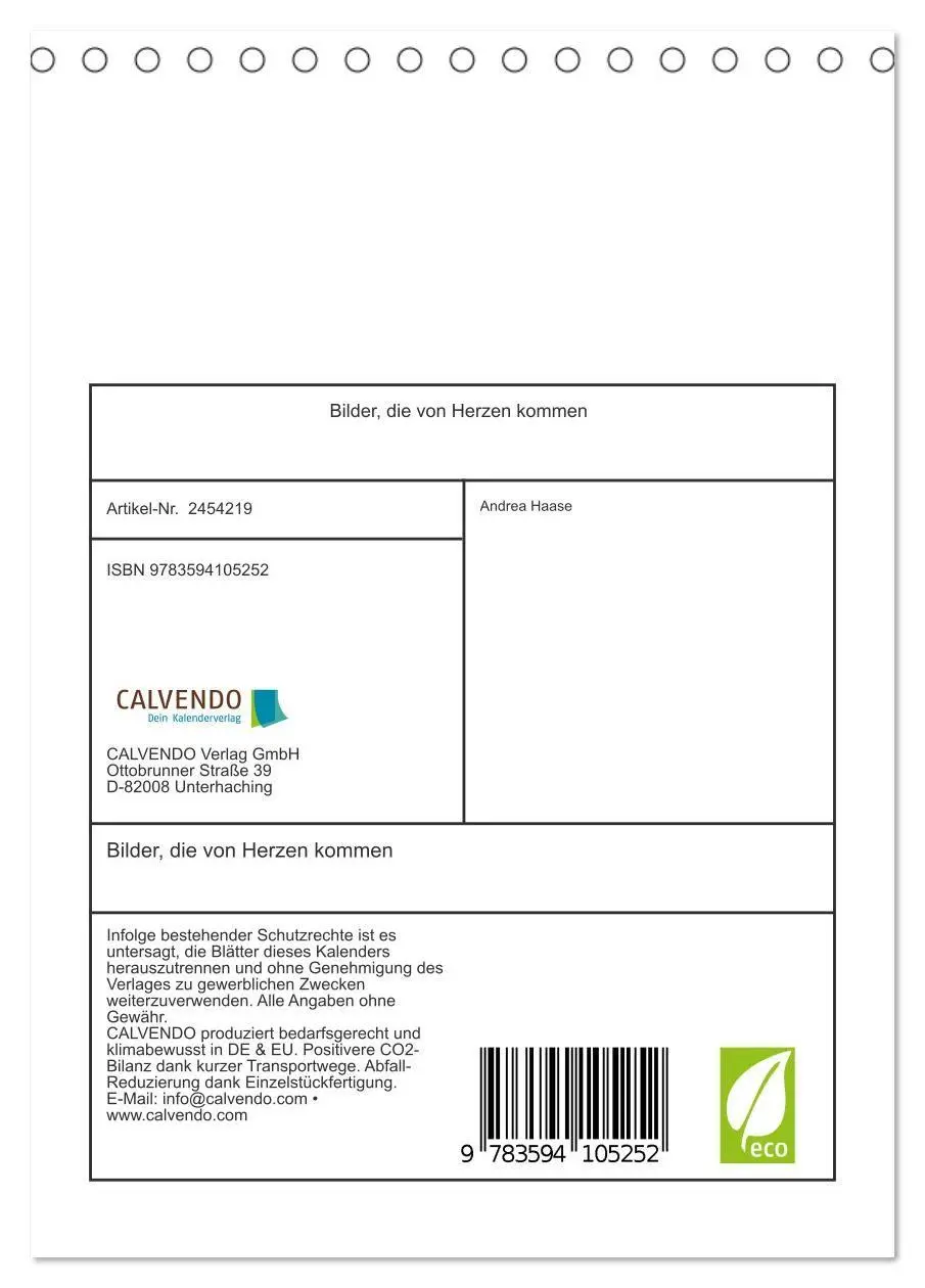 Bild: 9783594105252 | Bilder, die von Herzen kommen (Tischkalender 2027 DIN A5 hoch),...