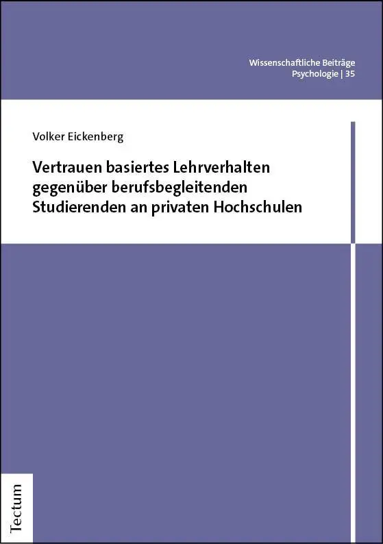 Cover: 9783689005252 | Vertrauen basiertes Lehrverhalten gegenüber berufsbegleitenden...