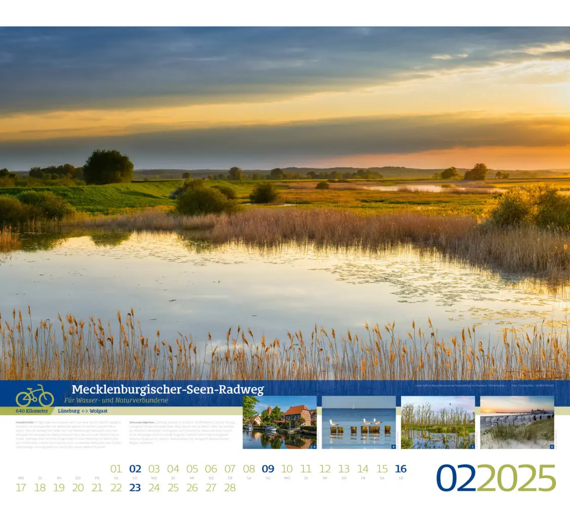 Bild: 9783838425252 | Deutschlands schönste Radfernwege Kalender 2025 | Kunstverlag | 2025