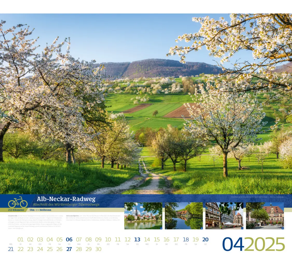 Bild: 9783838425252 | Deutschlands schönste Radfernwege Kalender 2025 | Kunstverlag | 2025