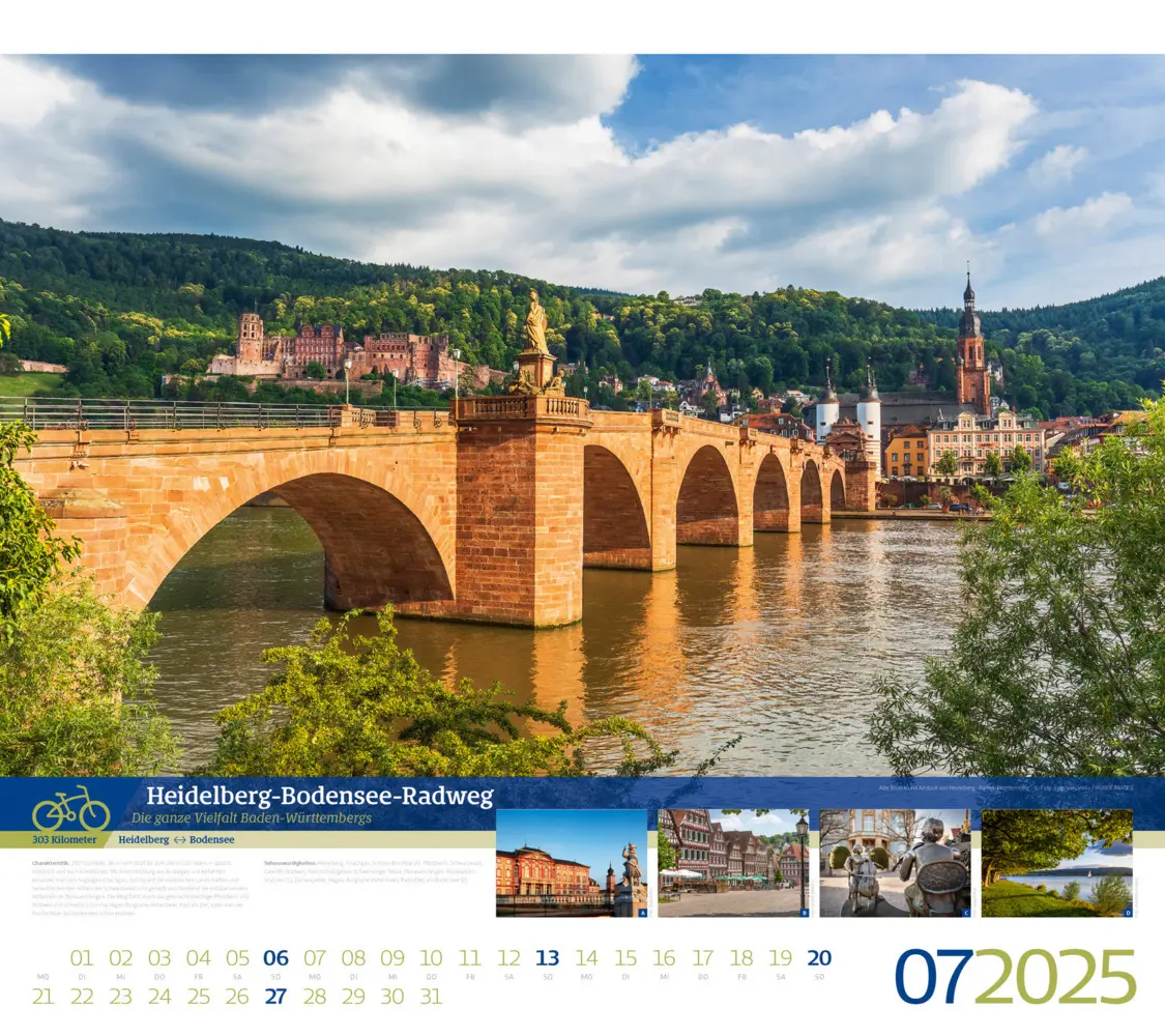 Bild: 9783838425252 | Deutschlands schönste Radfernwege Kalender 2025 | Kunstverlag | 2025