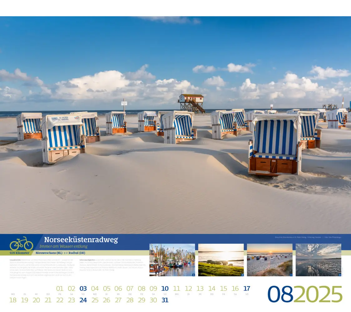 Bild: 9783838425252 | Deutschlands schönste Radfernwege Kalender 2025 | Kunstverlag | 2025