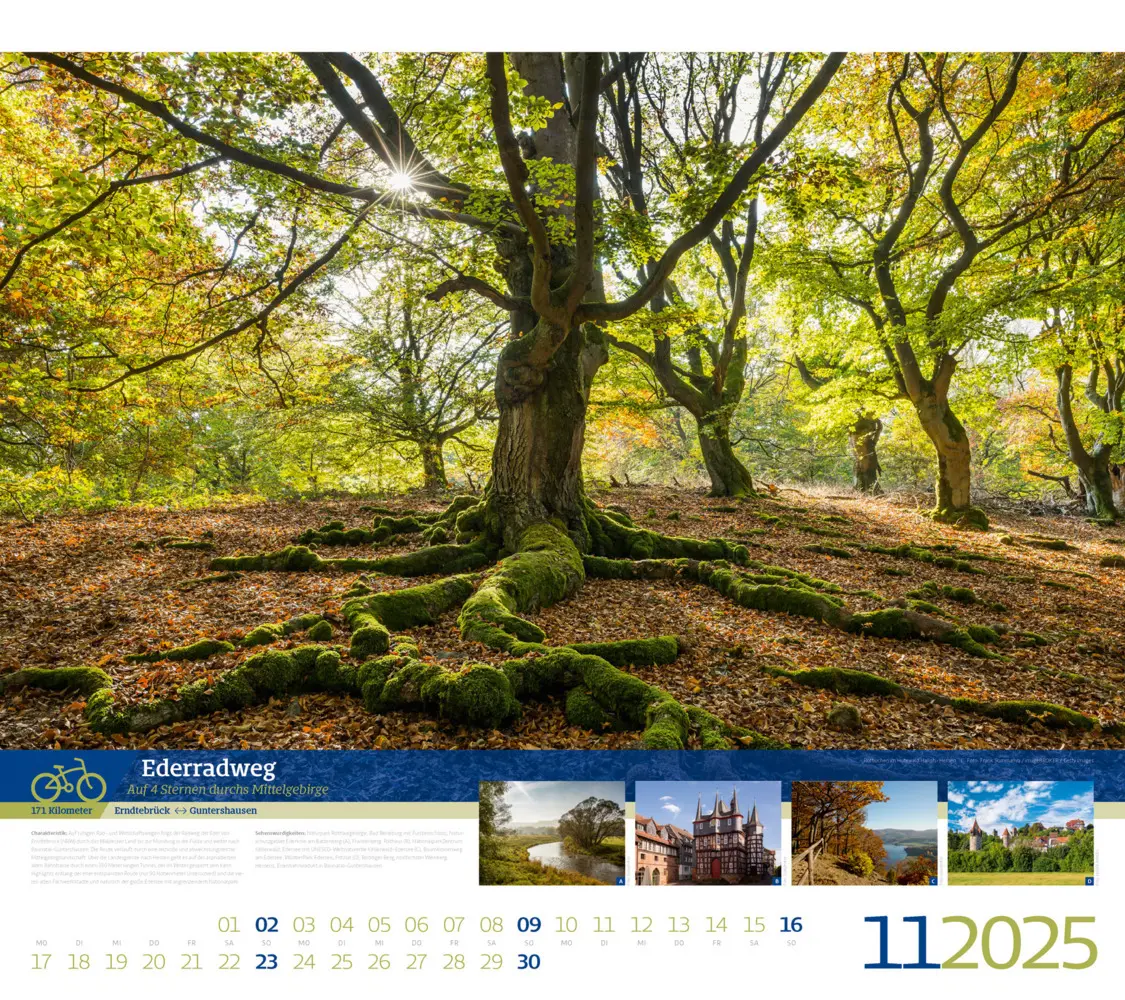 Bild: 9783838425252 | Deutschlands schönste Radfernwege Kalender 2025 | Kunstverlag | 2025