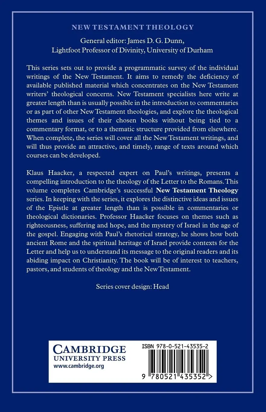 Rückseite: 9780521435352 | The Theology of Paul's Letter to the Romans | Klaus Haacker | Buch