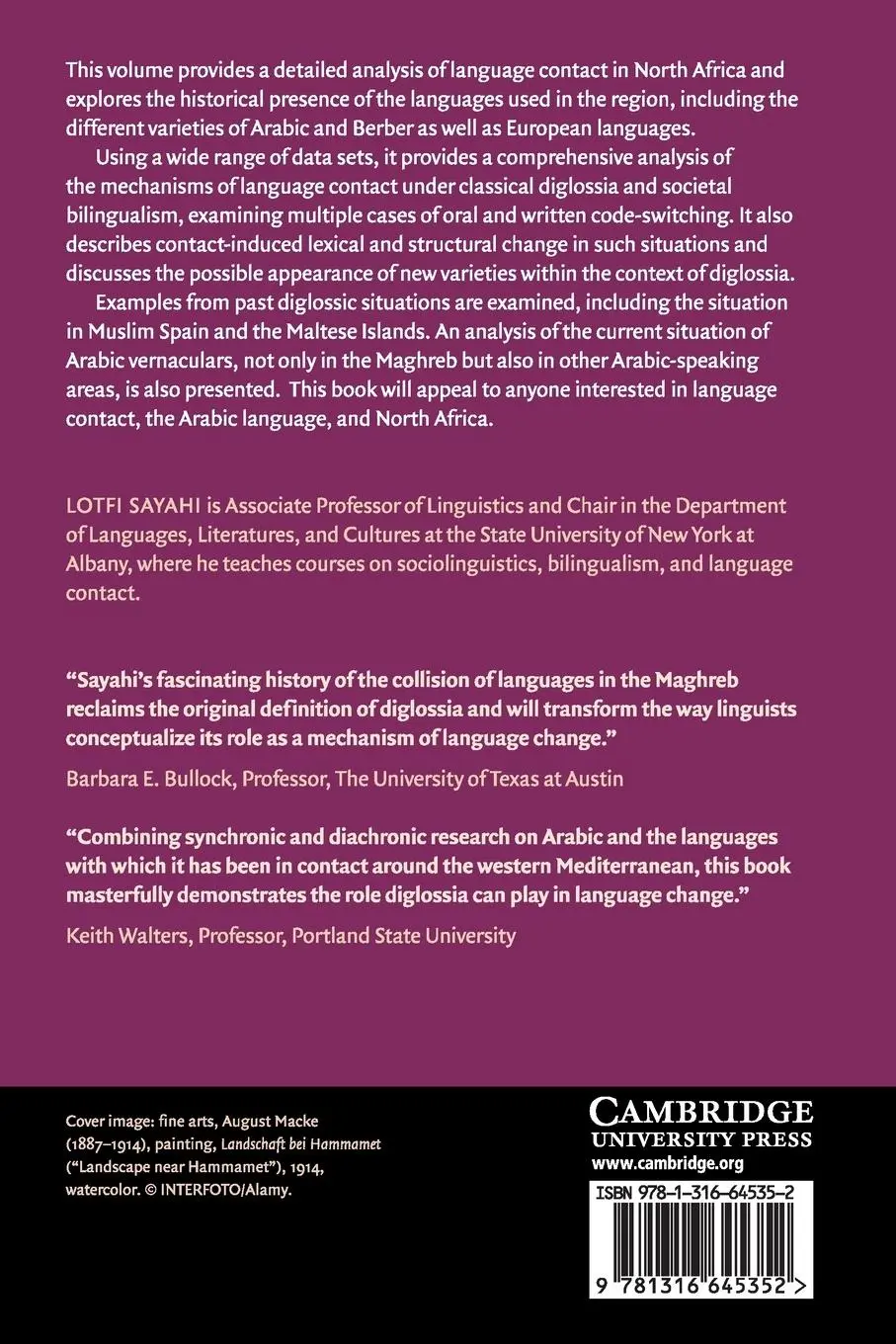 Rückseite: 9781316645352 | Diglossia and Language Contact | Lotfi Sayahi | Taschenbuch | Englisch