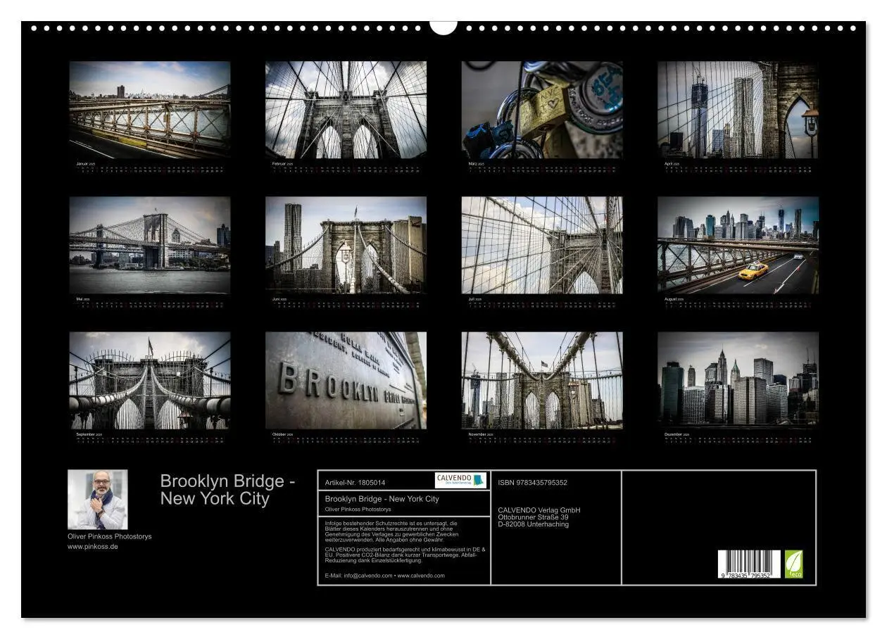 Bild: 9783435795352 | Brooklyn Bridge - New York City (Wandkalender 2025 DIN A2 quer),...