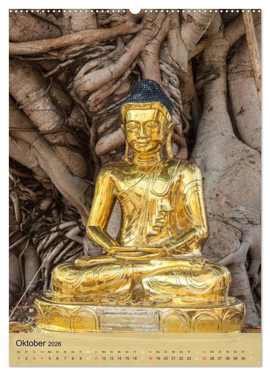 Bild: 9783516425352 | BUDDHA in GOLD (hochwertiger Premium Wandkalender 2026 DIN A2...