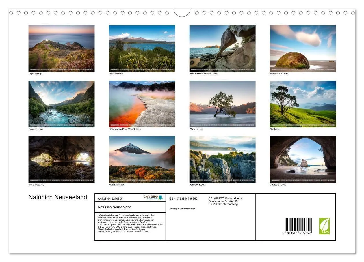 Bild: 9783516735352 | Natürlich Neuseeland (Wandkalender 2026 DIN A3 quer), CALVENDO...