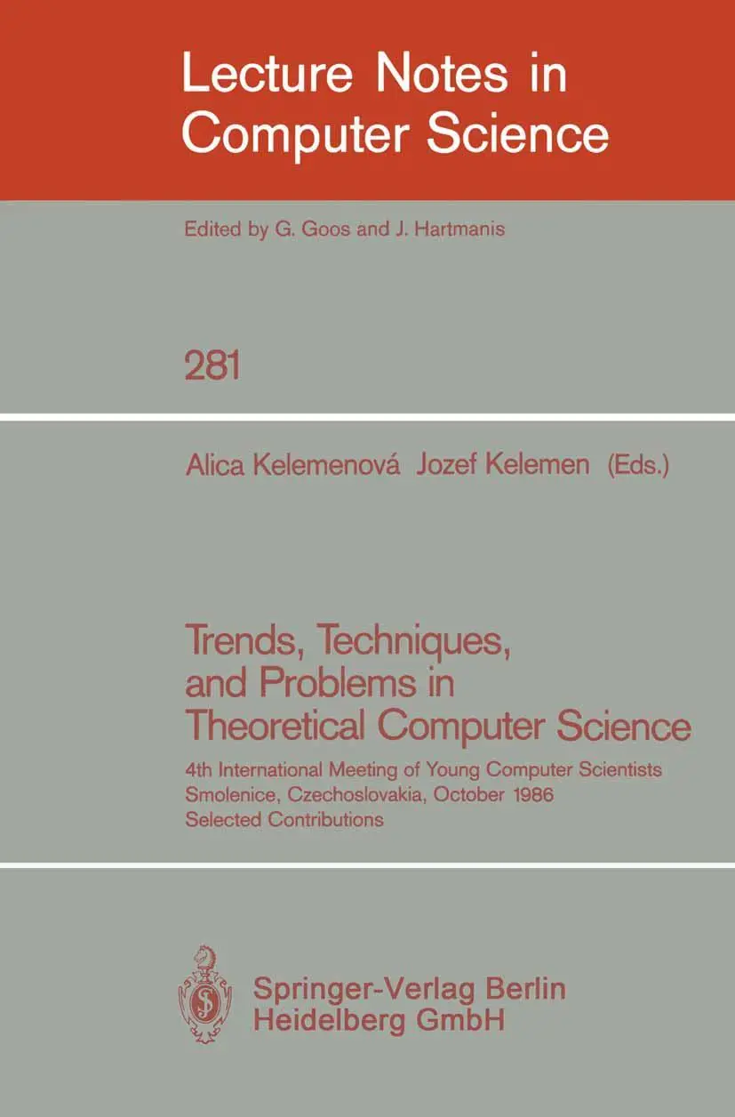 Cover: 9783540185352 | Trends, Techniques, and Problems in Theoretical Computer Science