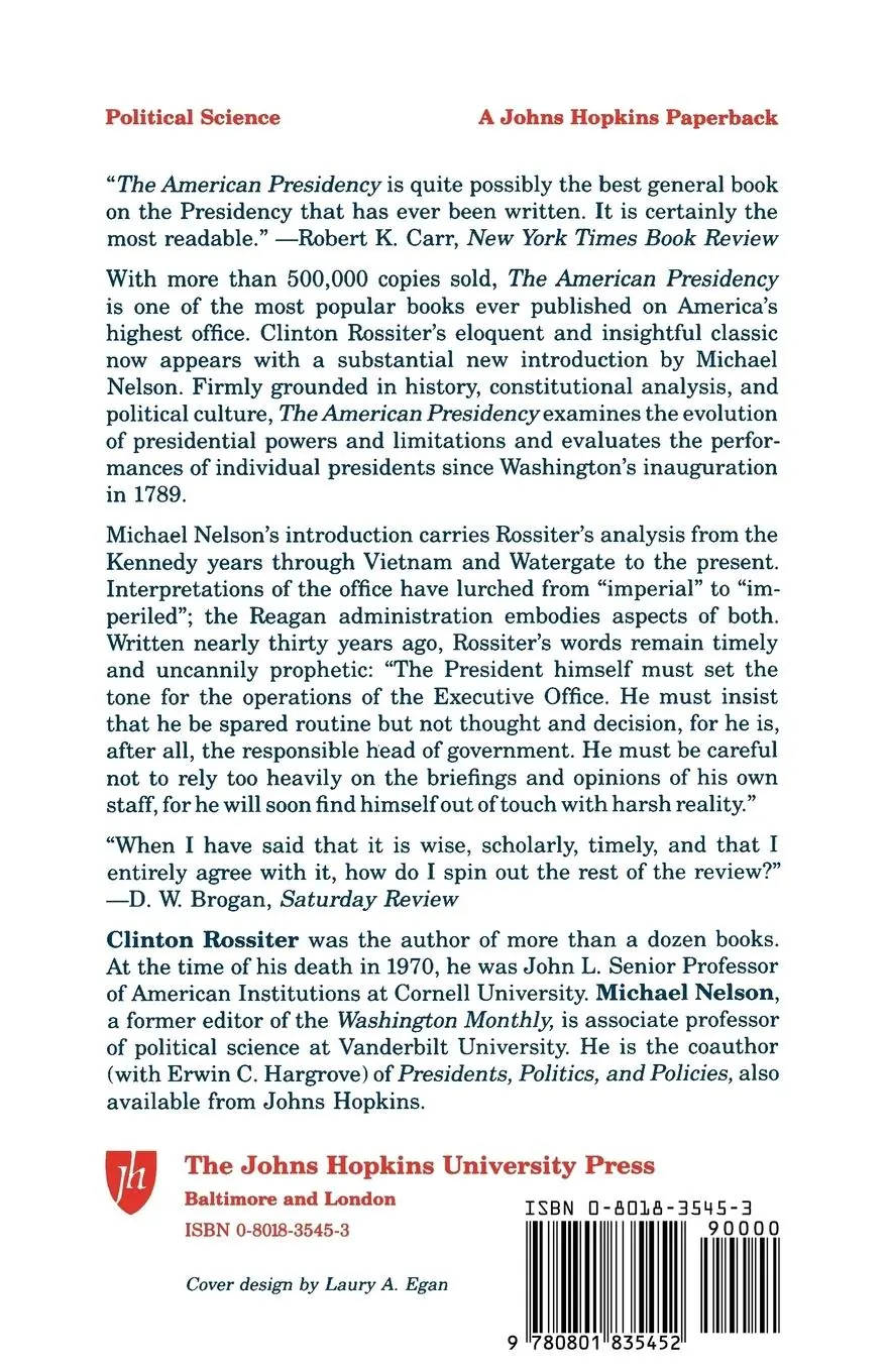 Rückseite: 9780801835452 | The American Presidency | Clinton Lawrence Rossiter | Taschenbuch