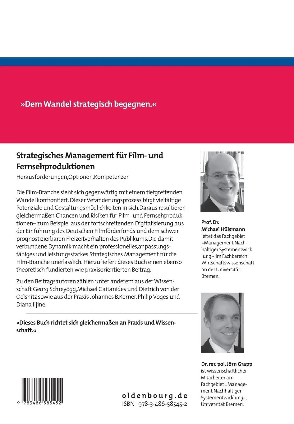 Rückseite: 9783486585452 | Strategisches Management für Film- und Fernsehproduktionen | Buch