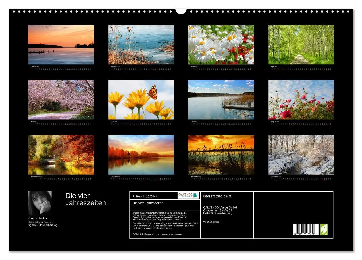 Bild: 9783516105452 | Die vier Jahreszeiten (Wandkalender 2026 DIN A2 quer), CALVENDO...