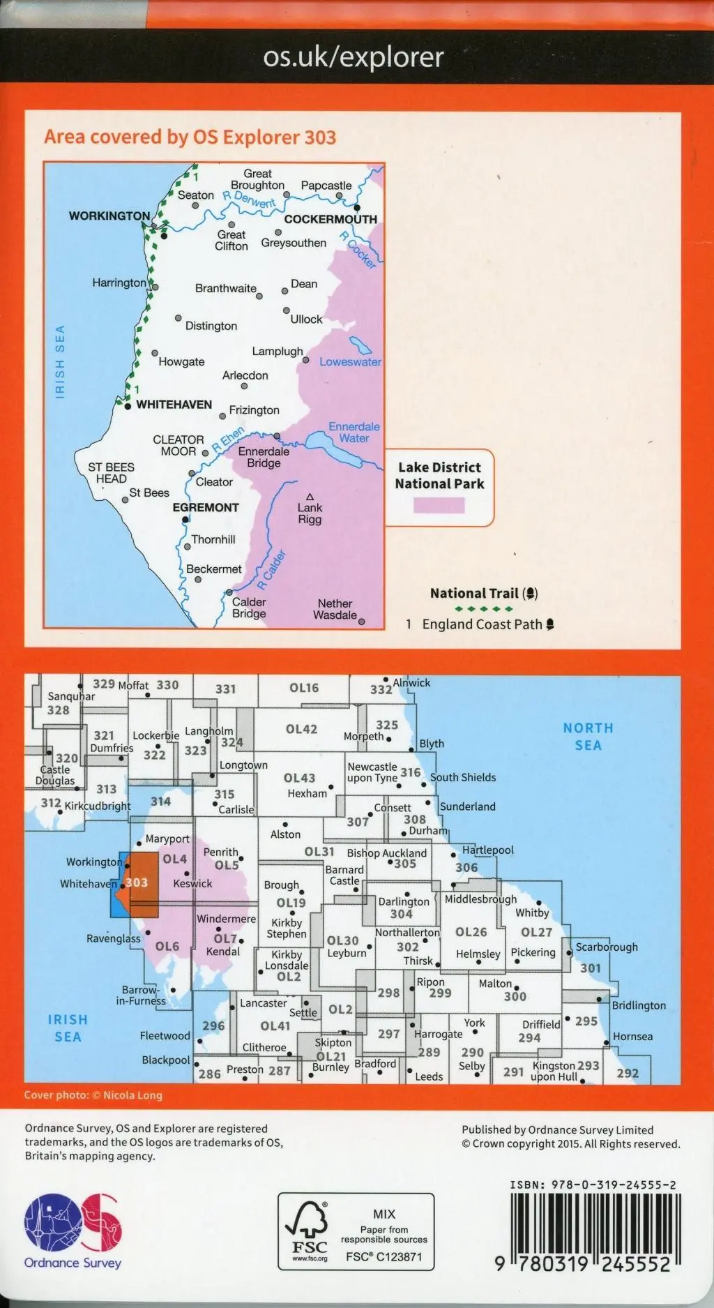 Bild: 9780319245552 | Whitehaven and Workington | Ordnance Survey | (Land-)Karte | Englisch