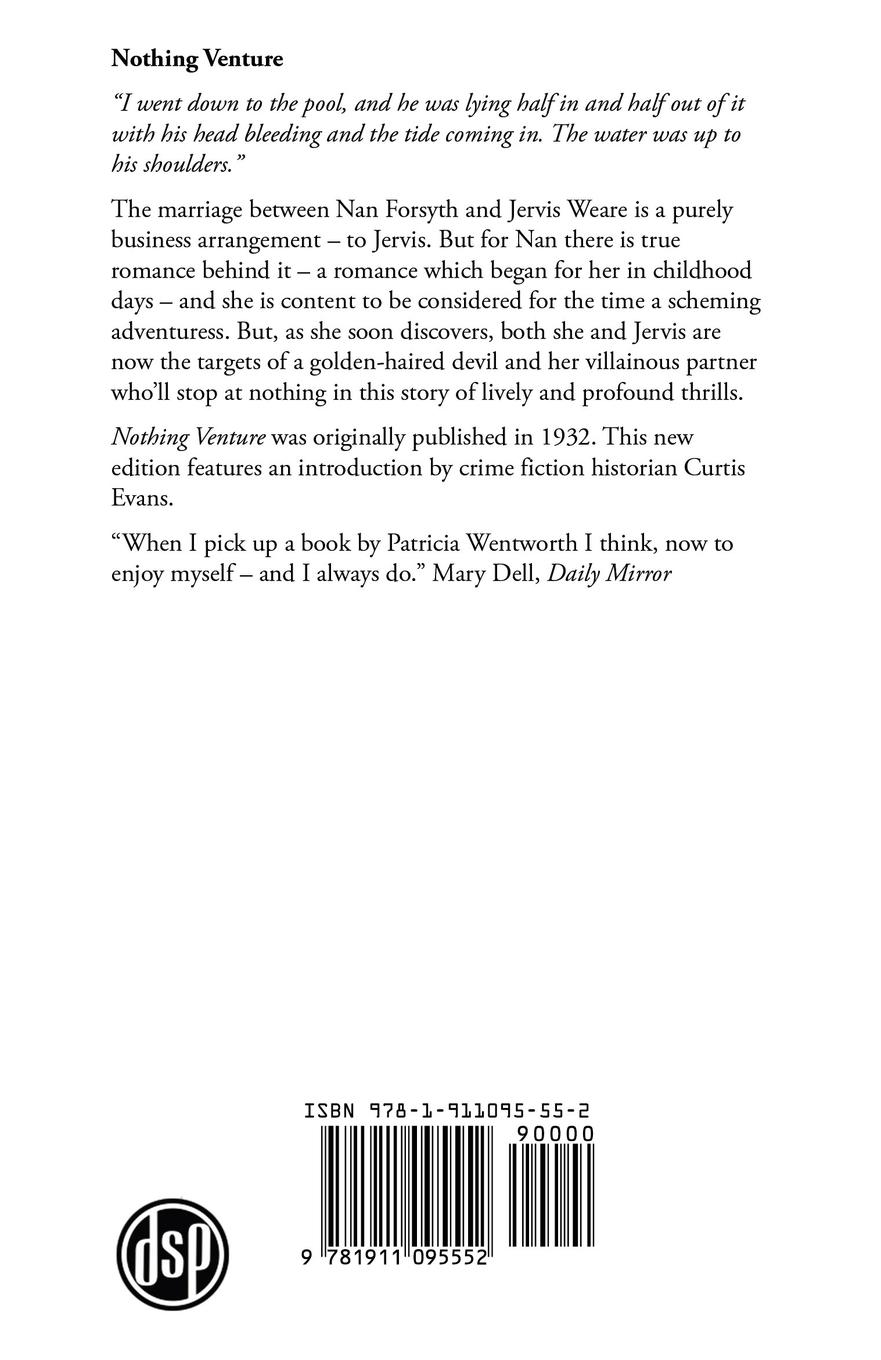 Rückseite: 9781911095552 | Nothing Venture | A Golden Age Mystery | Patricia Wentworth | Buch