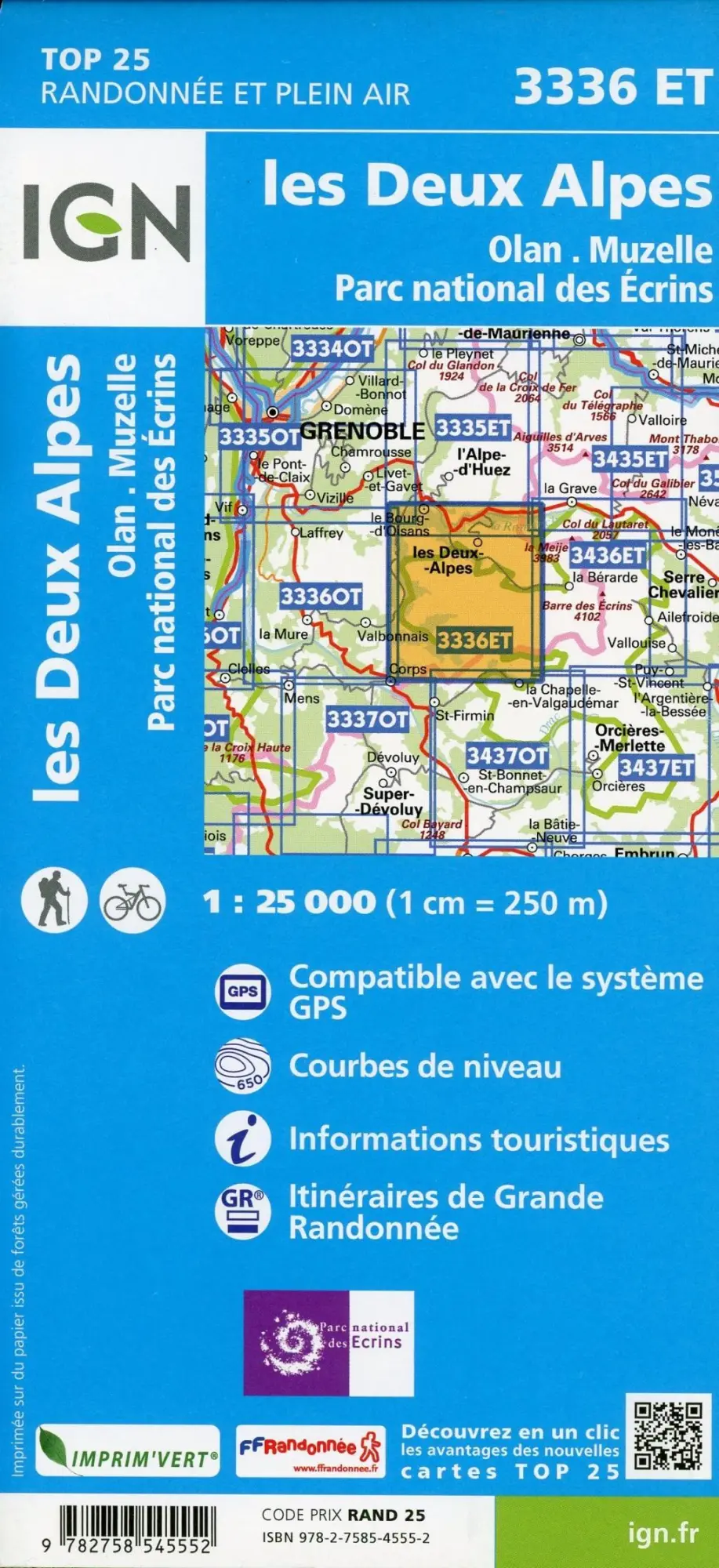 Bild: 9782758545552 | les Deux Alpes. Olan-Muzelle. PN des Ecrins 1:25 000 | (Land-)Karte