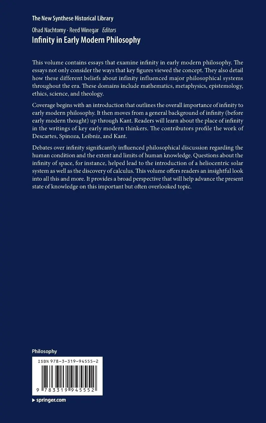 Rückseite: 9783319945552 | Infinity in Early Modern Philosophy | Reed Winegar (u. a.) | Buch | ix