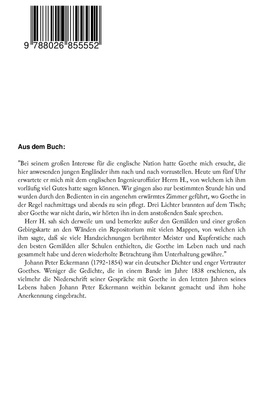 Rückseite: 9788026855552 | Gespräche mit Goethe in den letzten Jahren seines Lebens | Eckermann