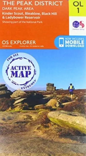 Cover: 9780319475652 | The Peak District | Dark Peak Area | (Land-)Karte | OS Explorer Active