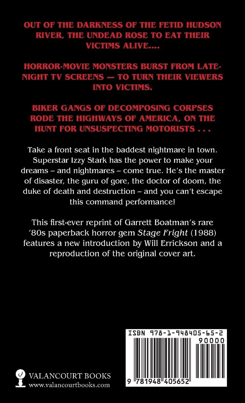 Rückseite: 9781948405652 | Stage Fright (Paperbacks from Hell) | Garrett Boatman | Taschenbuch