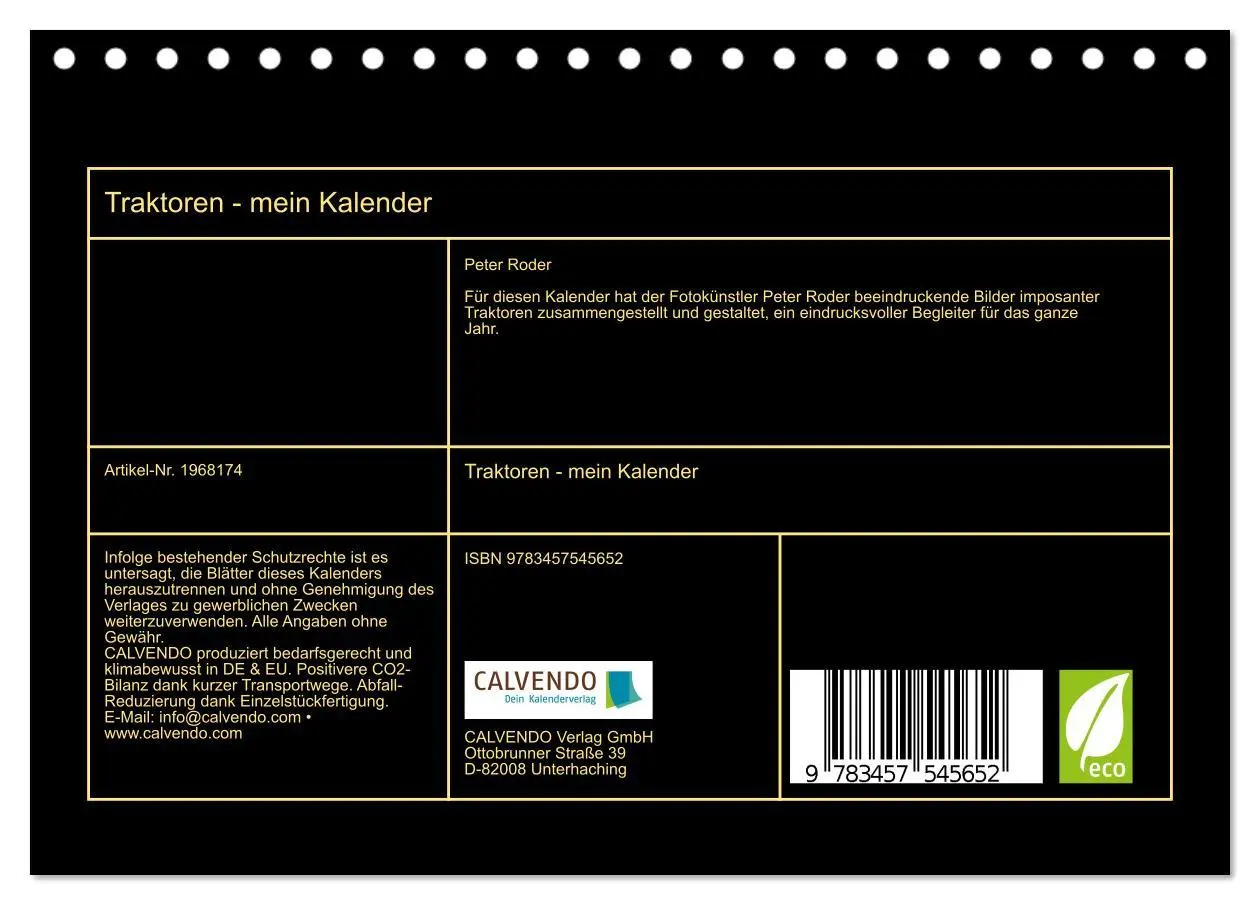 Bild: 9783457545652 | Traktoren - mein Kalender (Tischkalender 2026 DIN A5 quer),...