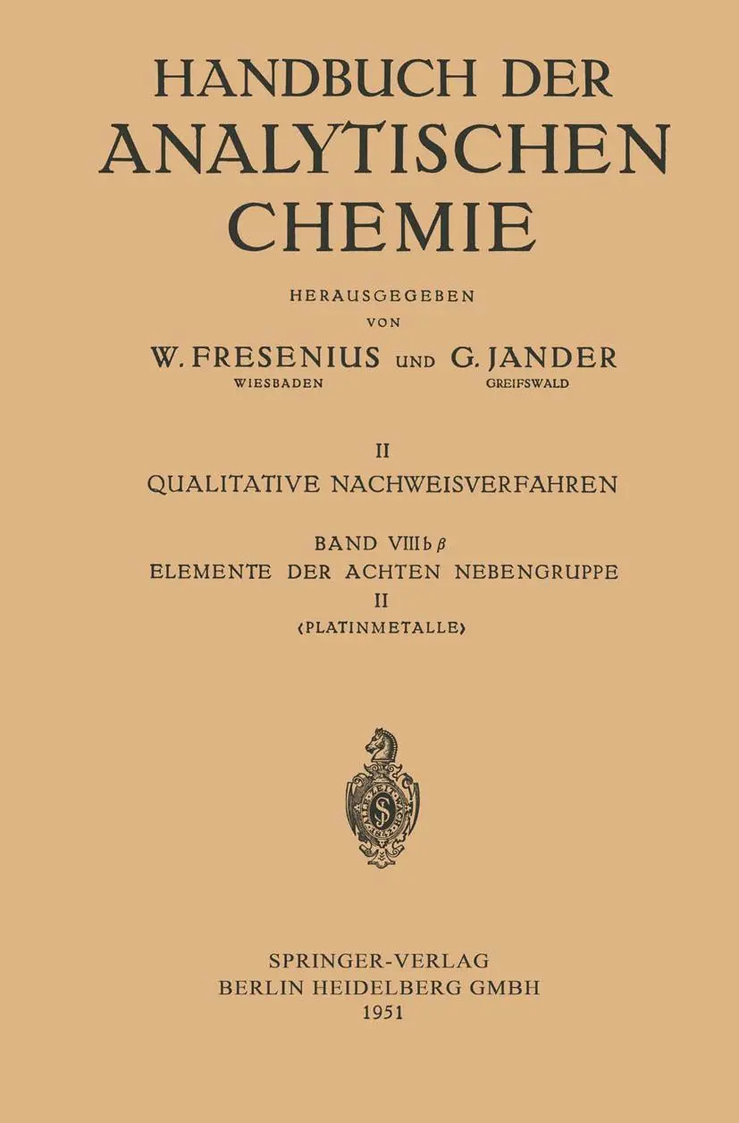 Cover: 9783662235652 | Elemente der Achten Nebengruppe II | Platinmetalle | Ruthardt (u. a.)