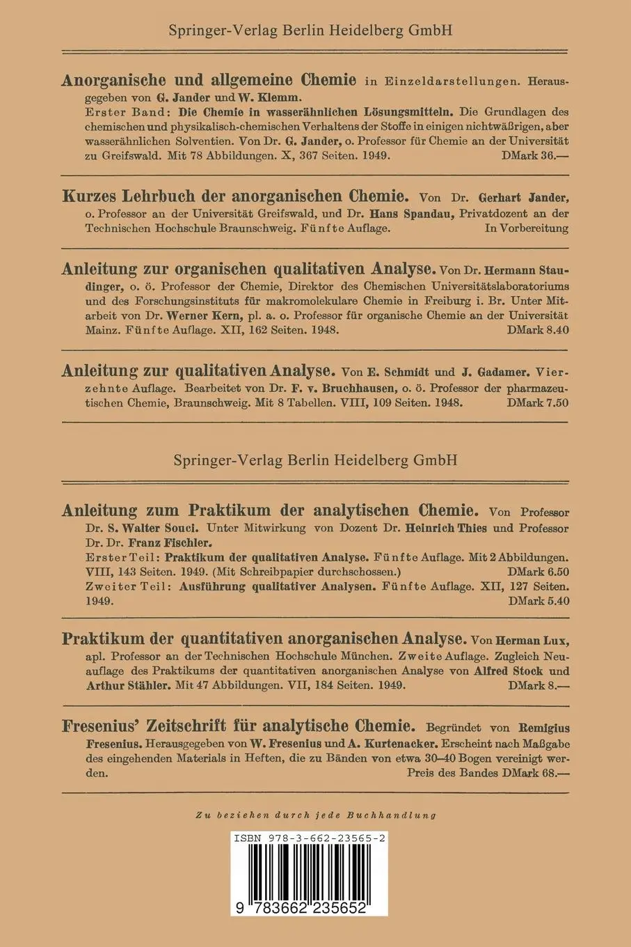 Rückseite: 9783662235652 | Elemente der Achten Nebengruppe II | Platinmetalle | Ruthardt (u. a.)