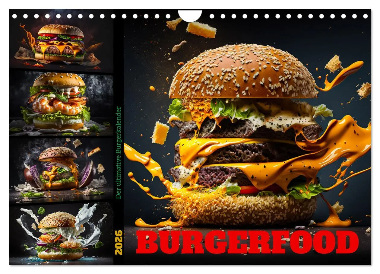 Cover: 9783457535752 | Burgerfood (Wandkalender 2026 DIN A4 quer), CALVENDO Monatskalender