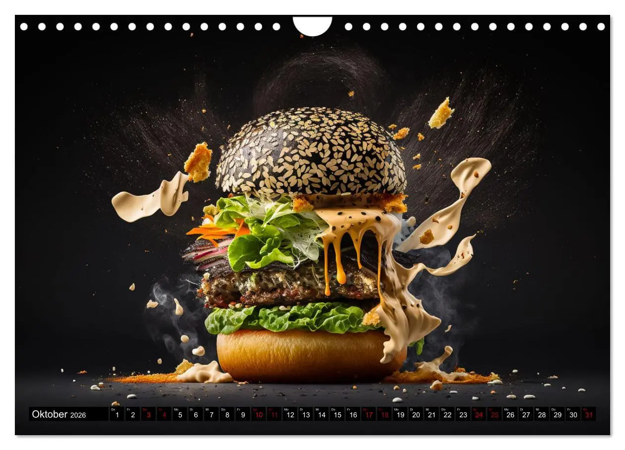 Bild: 9783457535752 | Burgerfood (Wandkalender 2026 DIN A4 quer), CALVENDO Monatskalender