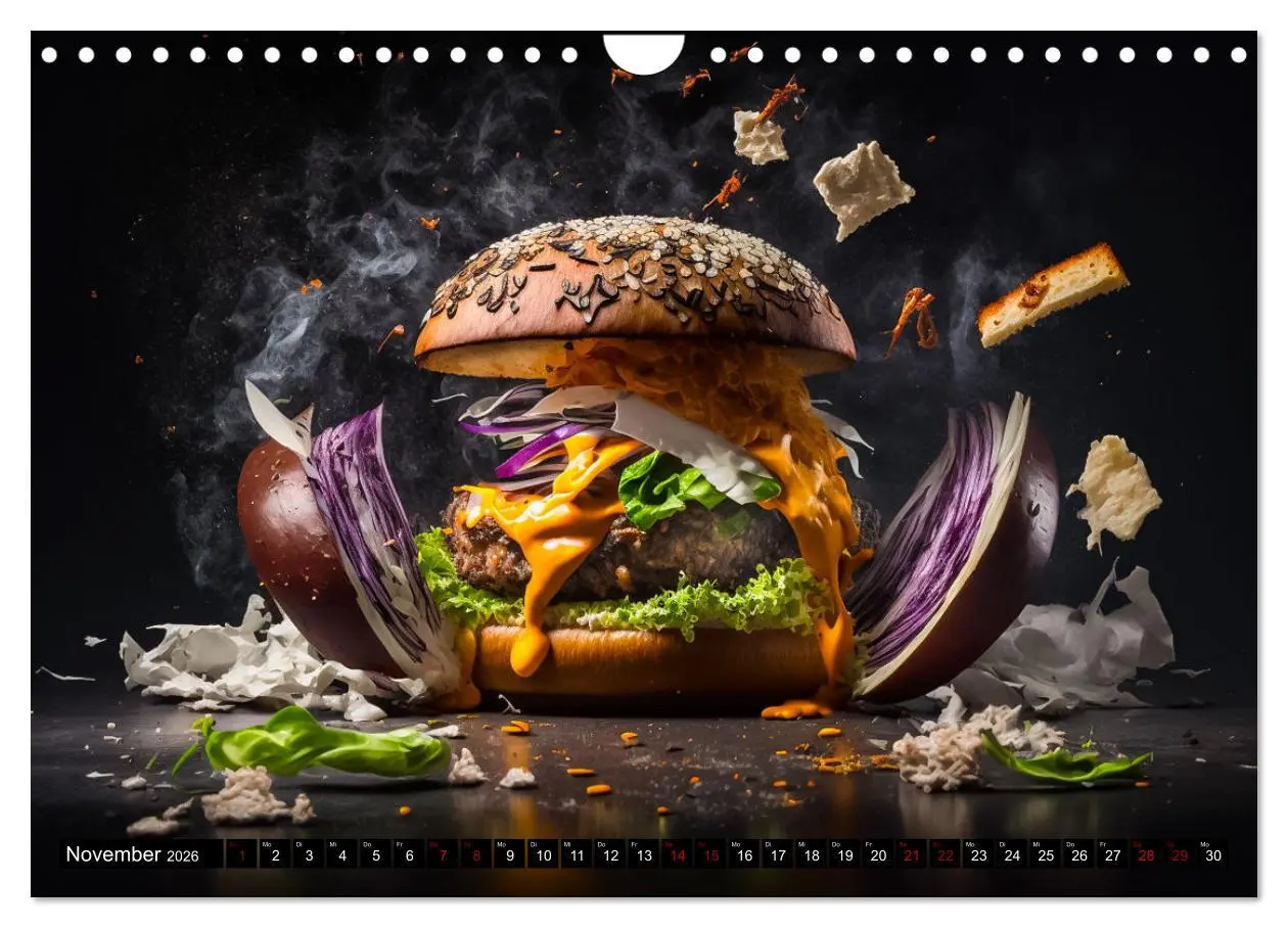 Bild: 9783457535752 | Burgerfood (Wandkalender 2026 DIN A4 quer), CALVENDO Monatskalender