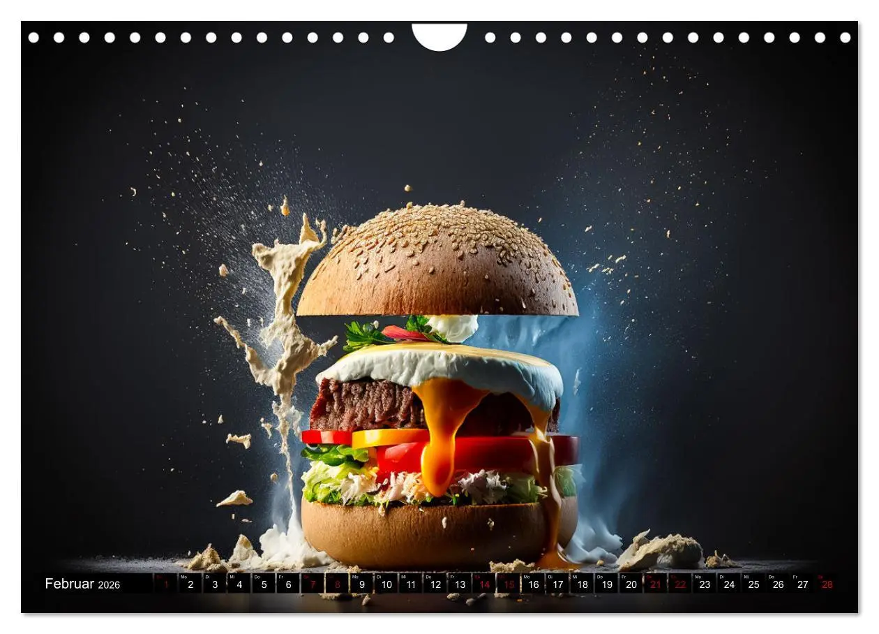 Bild: 9783457535752 | Burgerfood (Wandkalender 2026 DIN A4 quer), CALVENDO Monatskalender