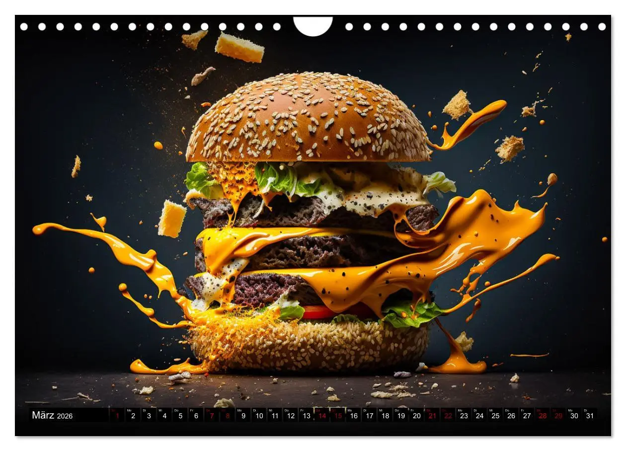 Bild: 9783457535752 | Burgerfood (Wandkalender 2026 DIN A4 quer), CALVENDO Monatskalender