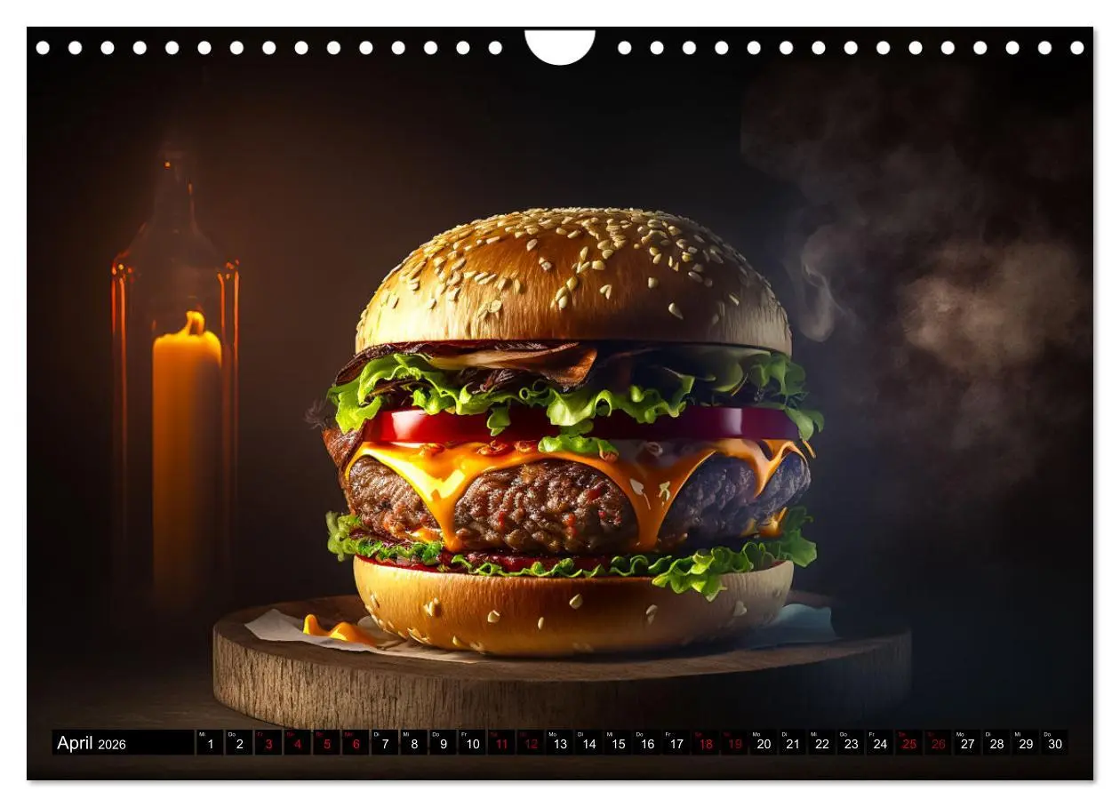 Bild: 9783457535752 | Burgerfood (Wandkalender 2026 DIN A4 quer), CALVENDO Monatskalender