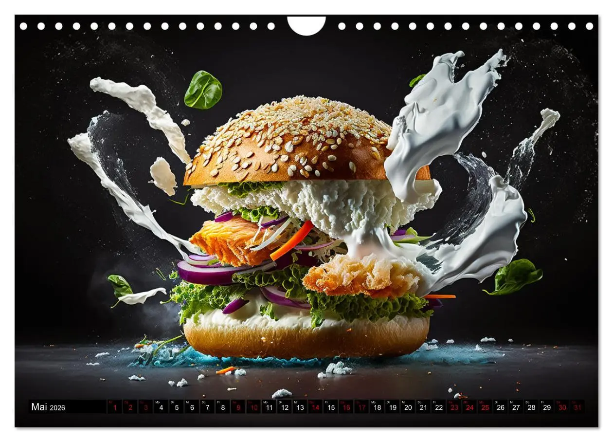 Bild: 9783457535752 | Burgerfood (Wandkalender 2026 DIN A4 quer), CALVENDO Monatskalender