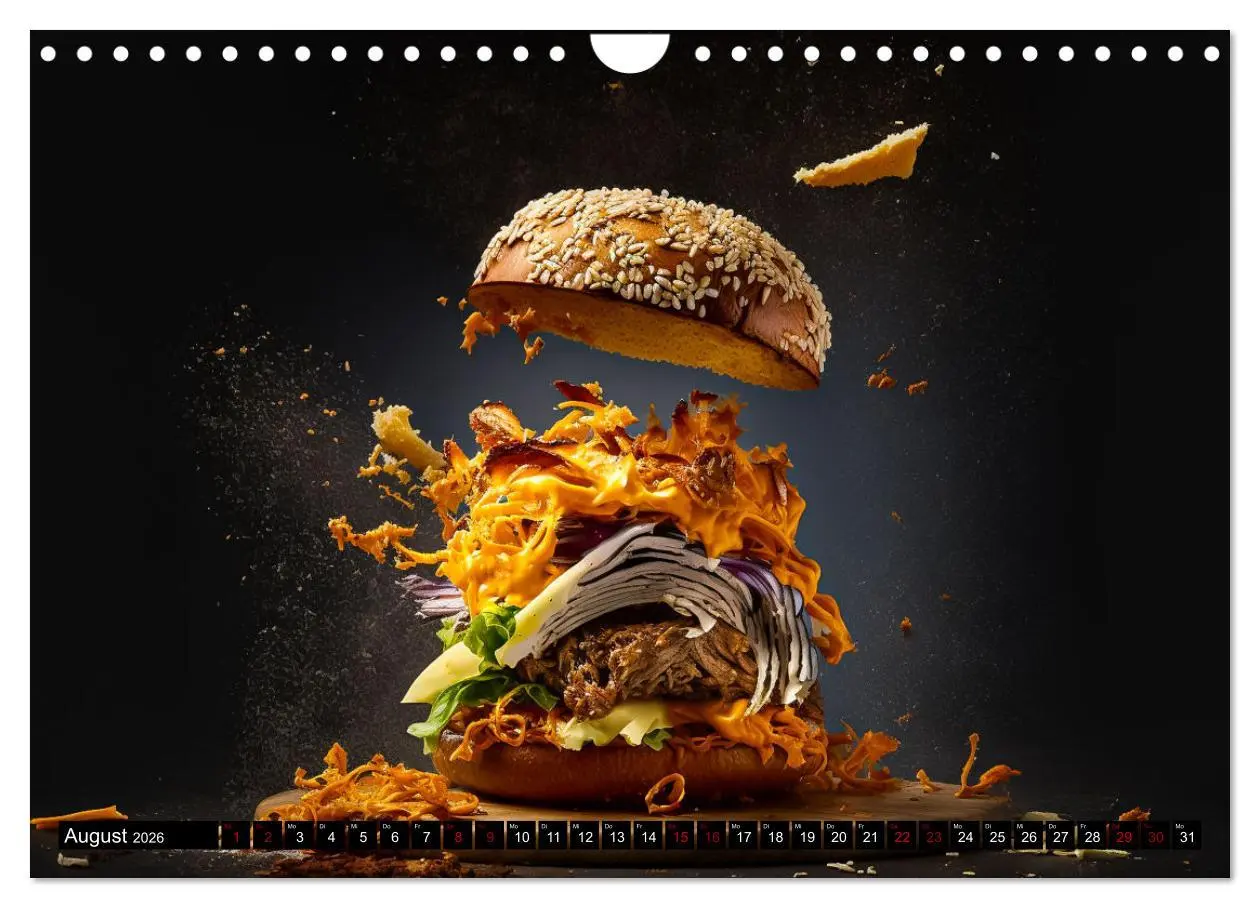 Bild: 9783457535752 | Burgerfood (Wandkalender 2026 DIN A4 quer), CALVENDO Monatskalender