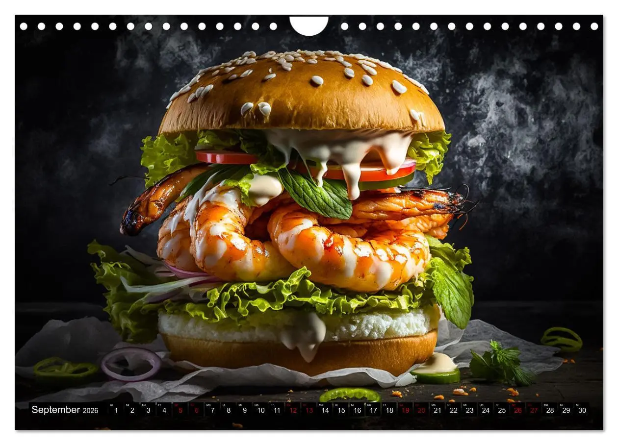 Bild: 9783457535752 | Burgerfood (Wandkalender 2026 DIN A4 quer), CALVENDO Monatskalender