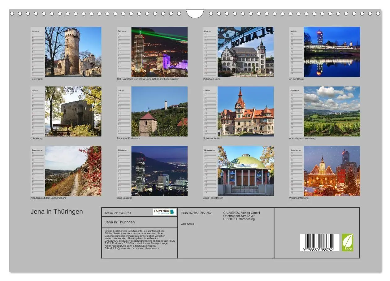 Bild: 9783569955752 | Jena in Thüringen (Wandkalender 2027 DIN A3 quer), CALVENDO...