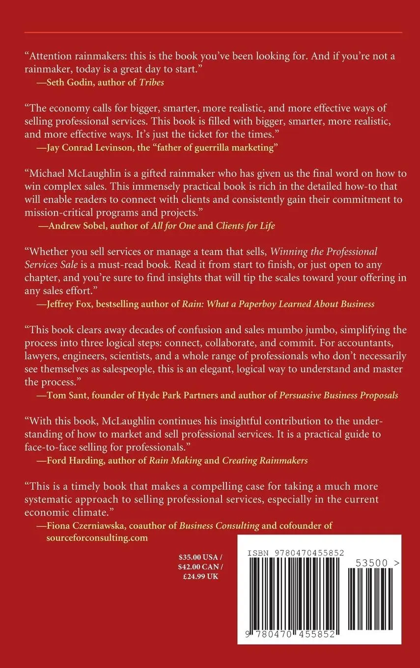 Rückseite: 9780470455852 | Winning the Professional Services Sale | Michael W McLaughlin | Buch