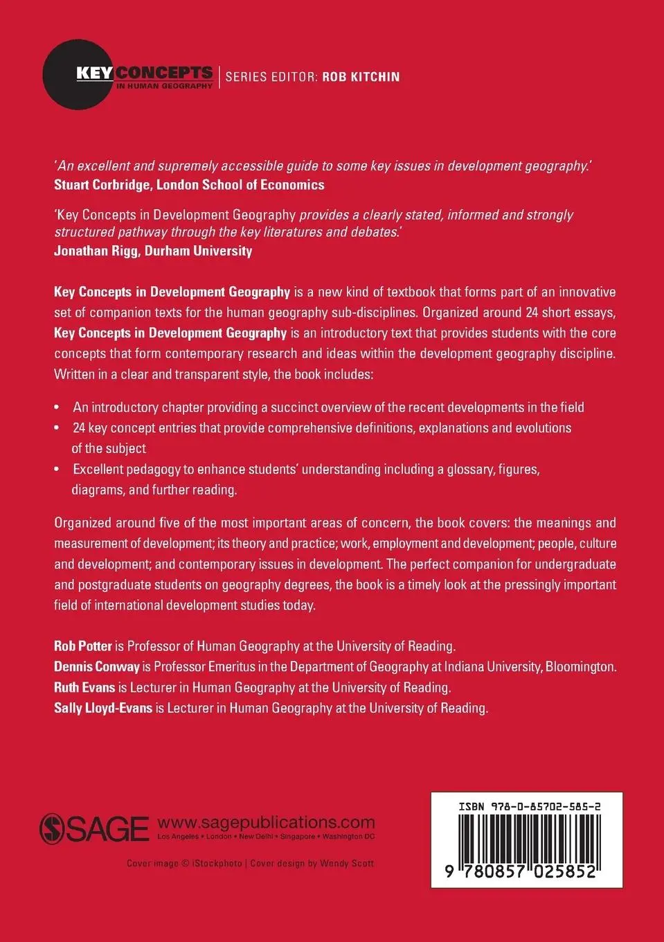 Rückseite: 9780857025852 | Key Concepts in Development Geography | Rob Potter (u. a.) | Buch