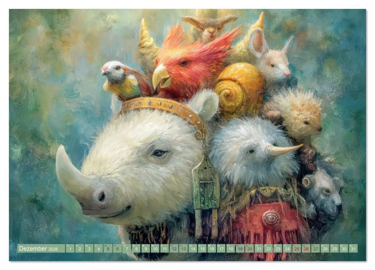 Bild: 9783516615852 | Humorvolle Tieranhäufungen - Voller Fantasie (Wandkalender 2026 DIN...