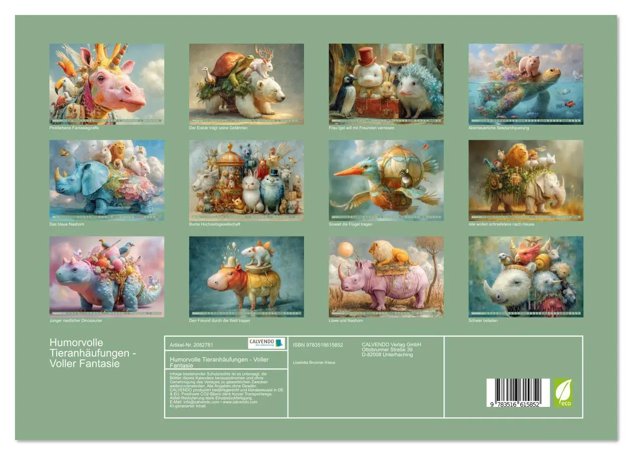 Bild: 9783516615852 | Humorvolle Tieranhäufungen - Voller Fantasie (Wandkalender 2026 DIN...