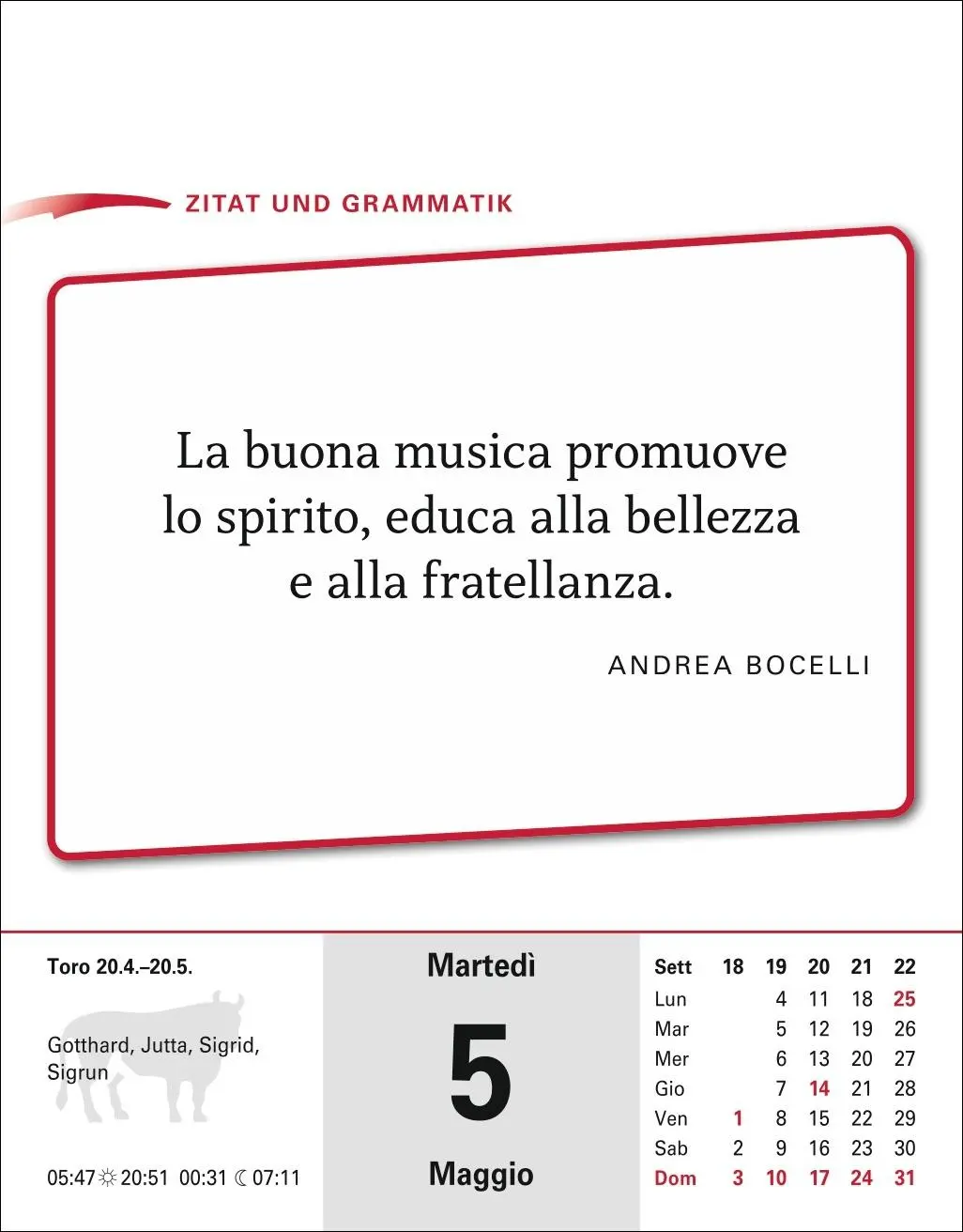 Bild: 9783840035852 | Italienisch Sprachkalender 2026 - Italienisch lernen leicht gemacht...