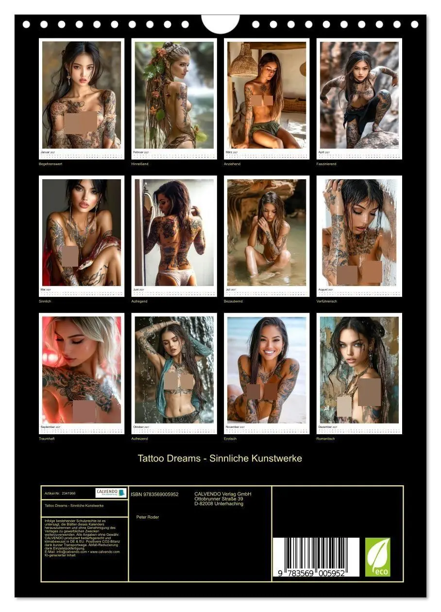 Bild: 9783569005952 | Tattoo Dreams - Sinnliche Kunstwerke (Wandkalender 2027 DIN A4...