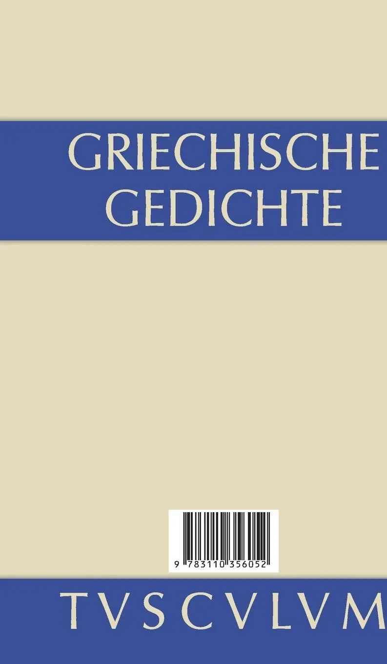 Rückseite: 9783110356052 | Griechische Gedichte | mit Übertragungen deutscher Dichter | Rüdiger