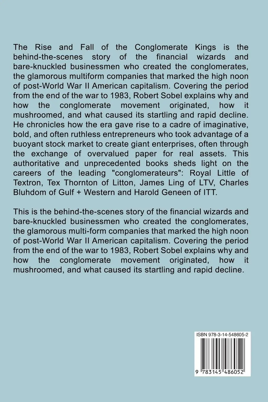 Rückseite: 9783145486052 | The Rise and Fall of the Conglomerate Kings | Robert Sobel | Buch | PT