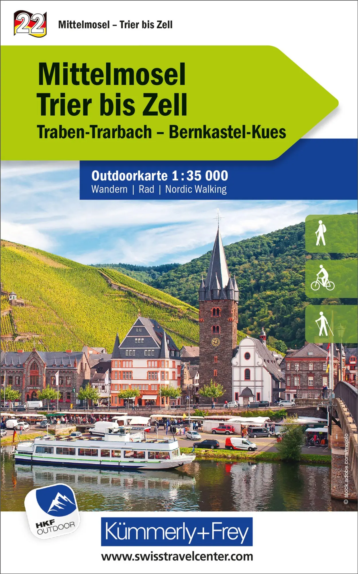 Cover: 9783259026052 | Kümmerly+Frey Outdoorkarte Deutschland 22 Mittelmosel, Trier bis...