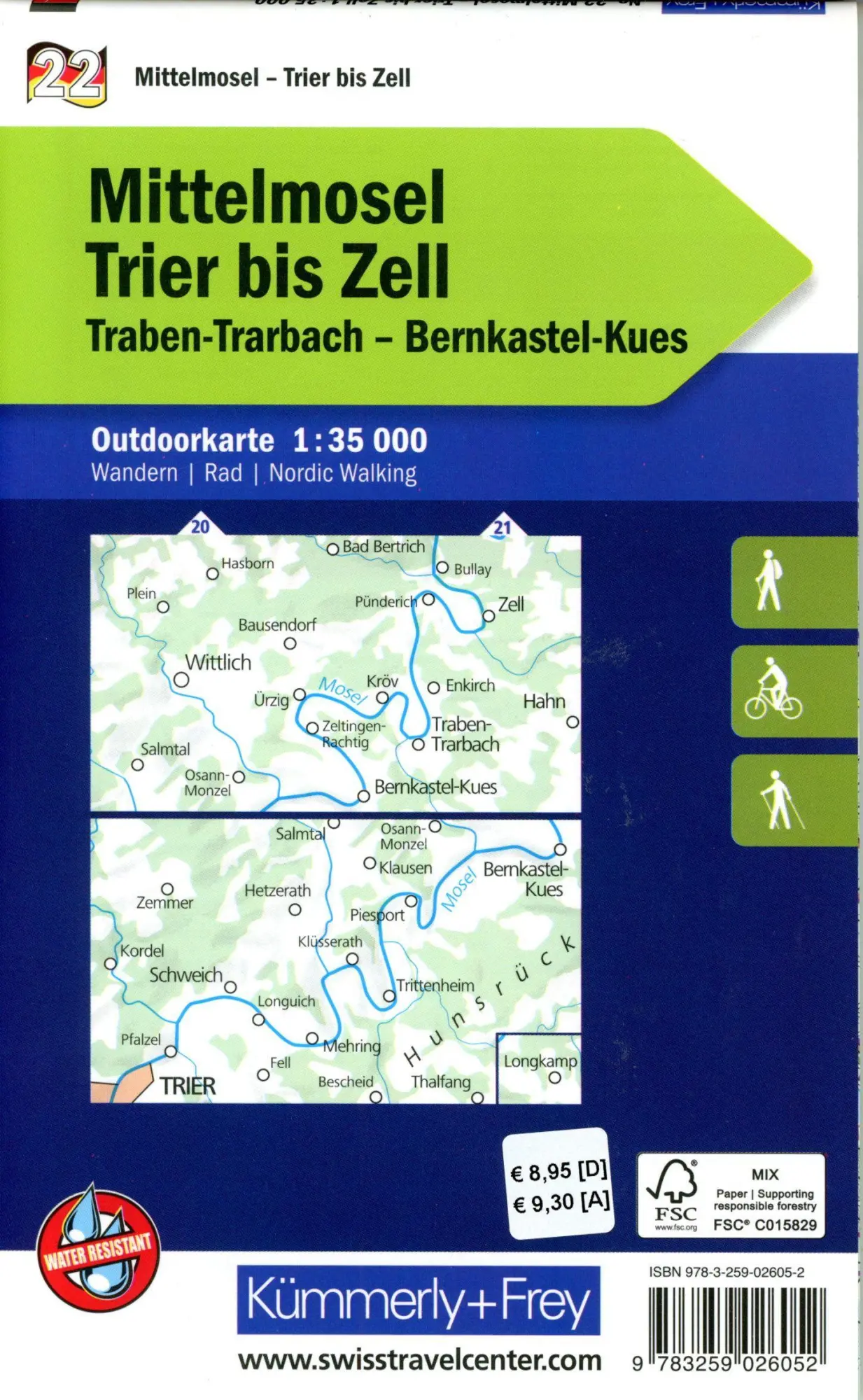 Bild: 9783259026052 | Kümmerly+Frey Outdoorkarte Deutschland 22 Mittelmosel, Trier bis...