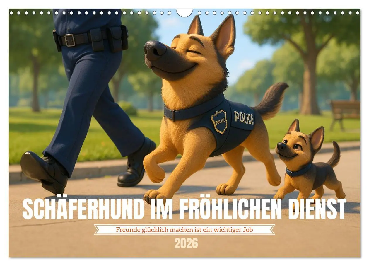 Cover: 9783516596052 | Schäferhund im fröhlichen Dienst (Wandkalender 2026 DIN A3 quer),...
