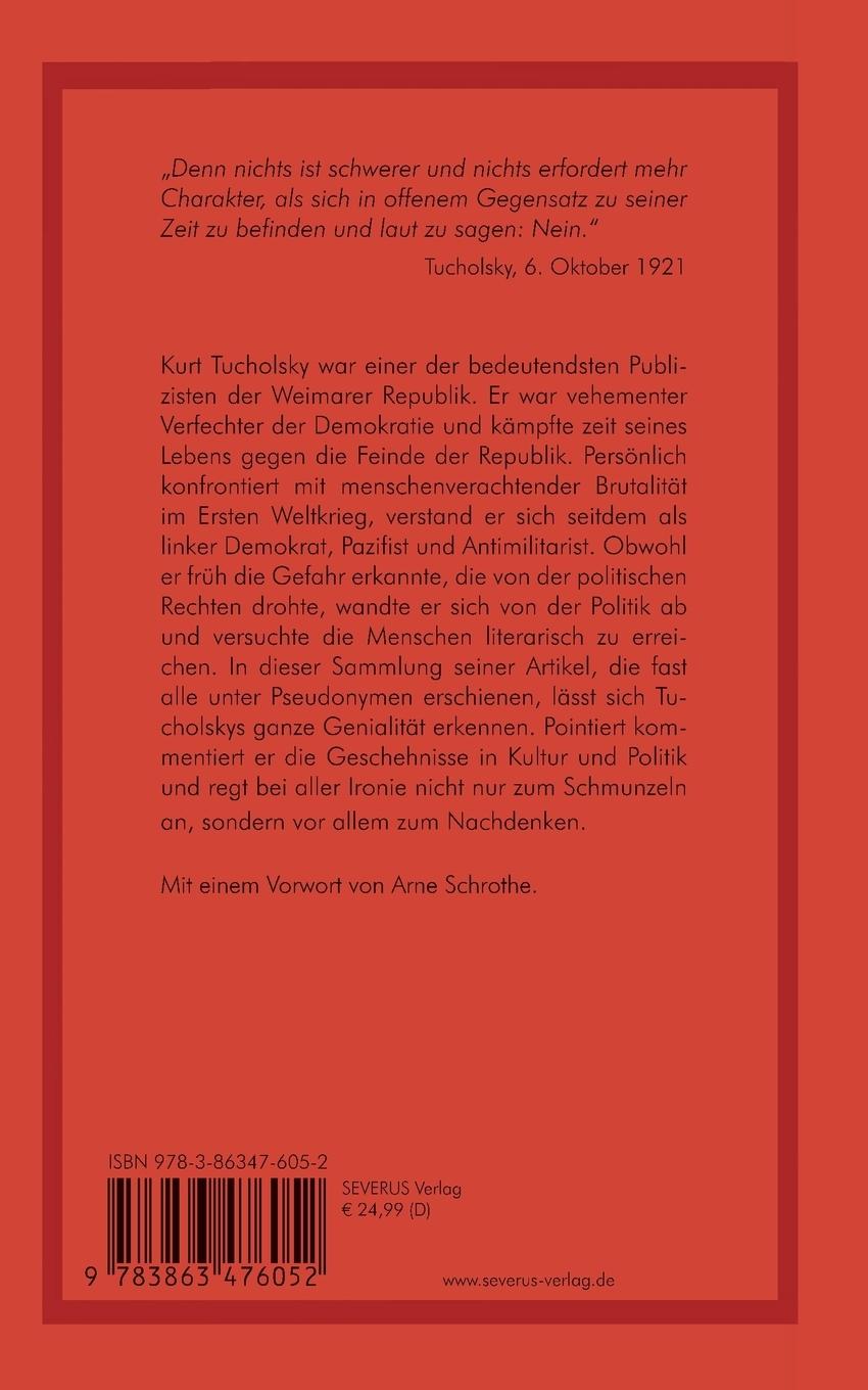 Rückseite: 9783863476052 | Das Lächeln der Mona Lisa. Gesammelte Artikel aus der 'Weltbühne'