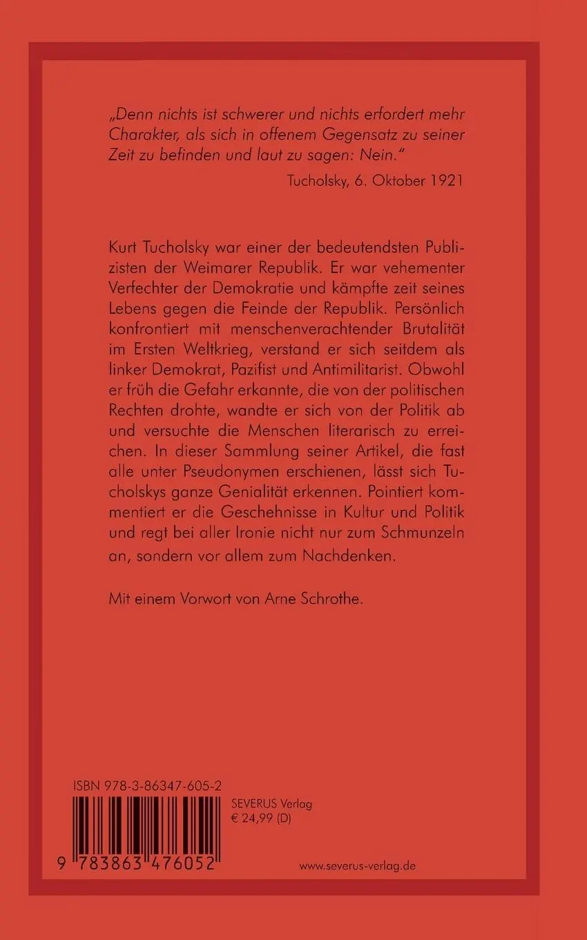 Rückseite: 9783863476052 | Das Lächeln der Mona Lisa. Gesammelte Artikel aus der 'Weltbühne'